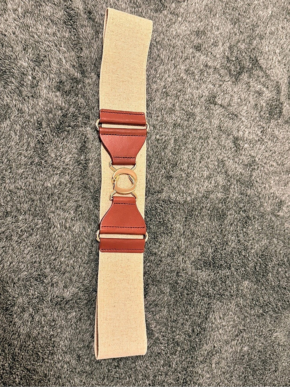 Stretch Belt in Brown & Beige
